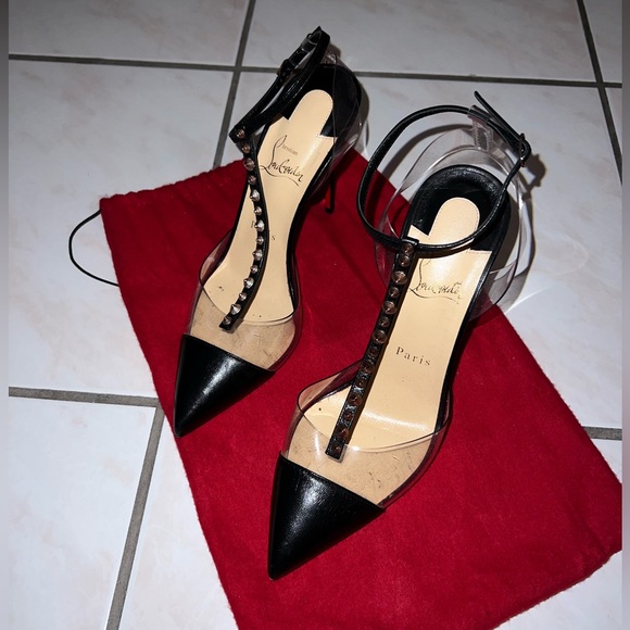 Christian Louboutin Nosy Spike & PVC T- trap 100mm pump Size 38.5 - Picture 5 of 6